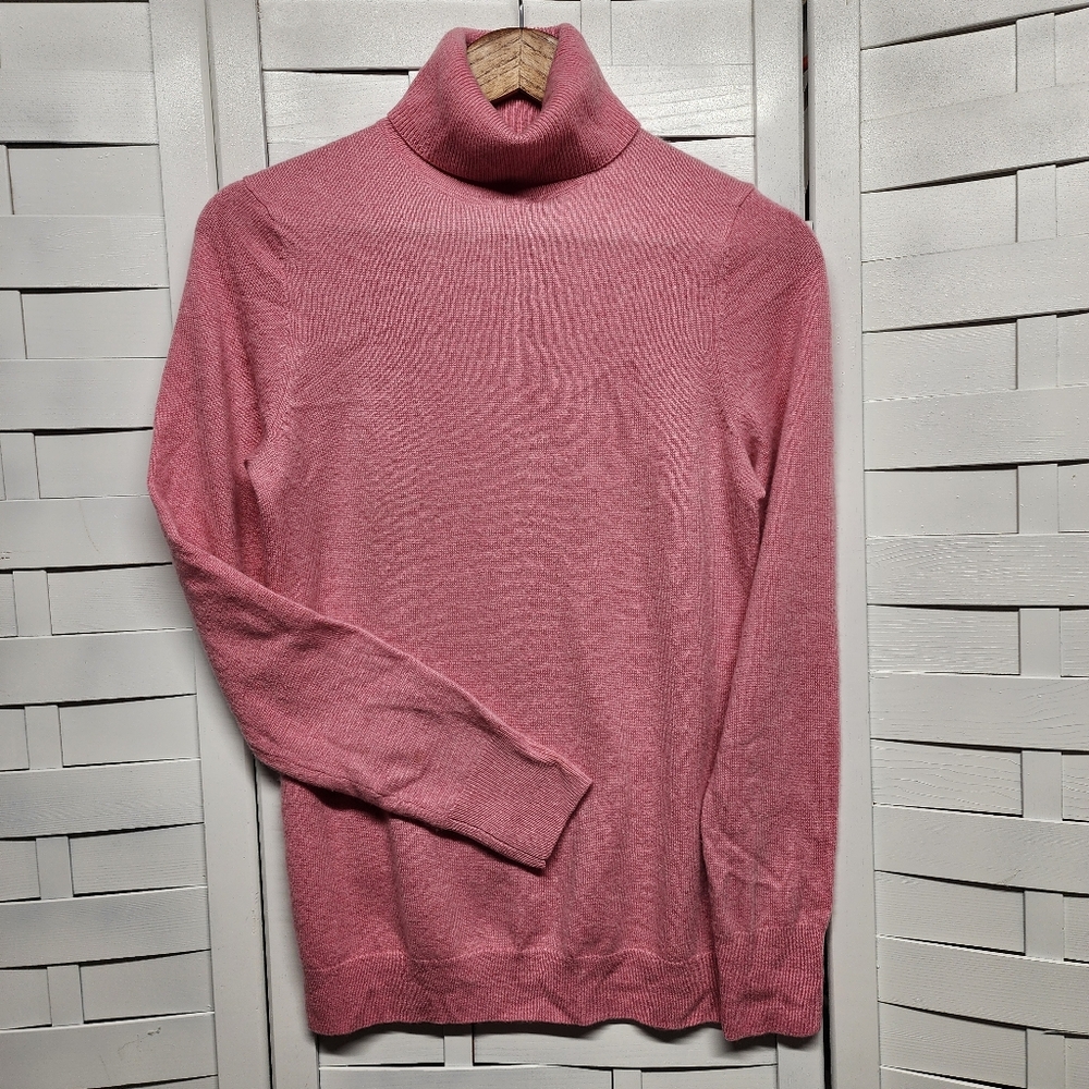 Talbots Cashmere Pink Soft Turtleneck Sweater